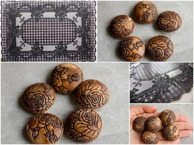 textured polymer clay beads